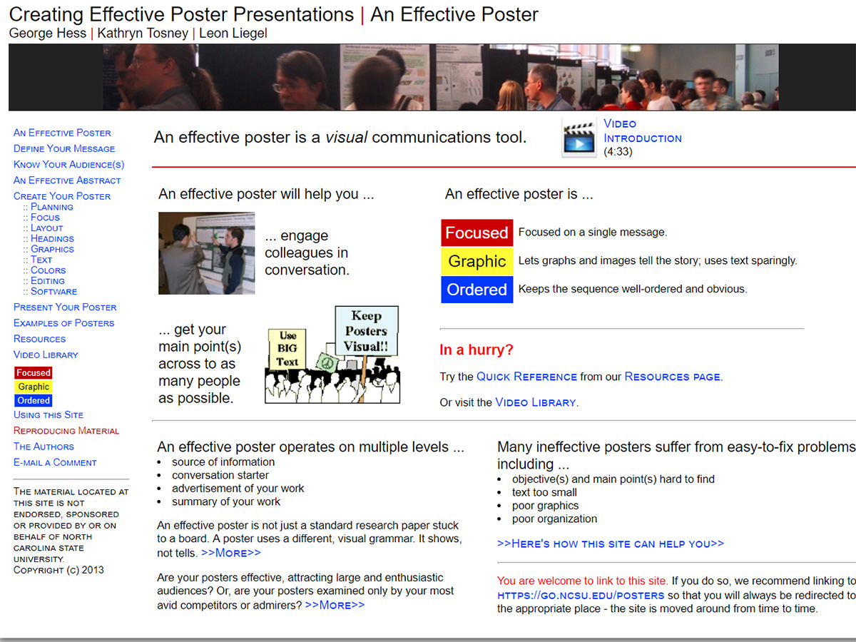 Creating effective poster presentations
