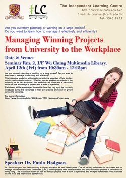 Special Workshop - Managing Winning Projects from University to the Workplace